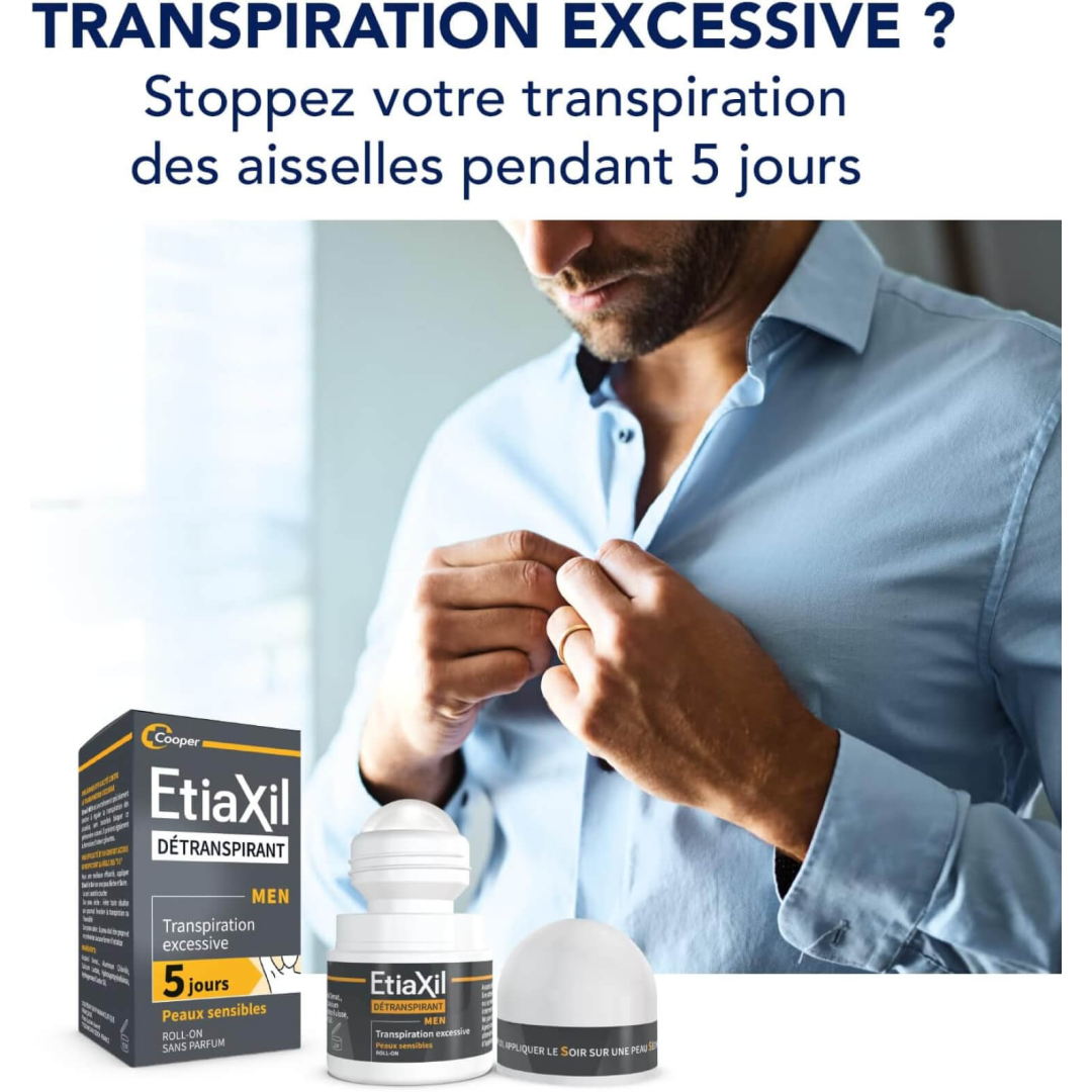 Антиперспірант чоловічий для чутливої шкіри тривалої дії Etiaxil Men Sensitive Roll-on, 15 мл