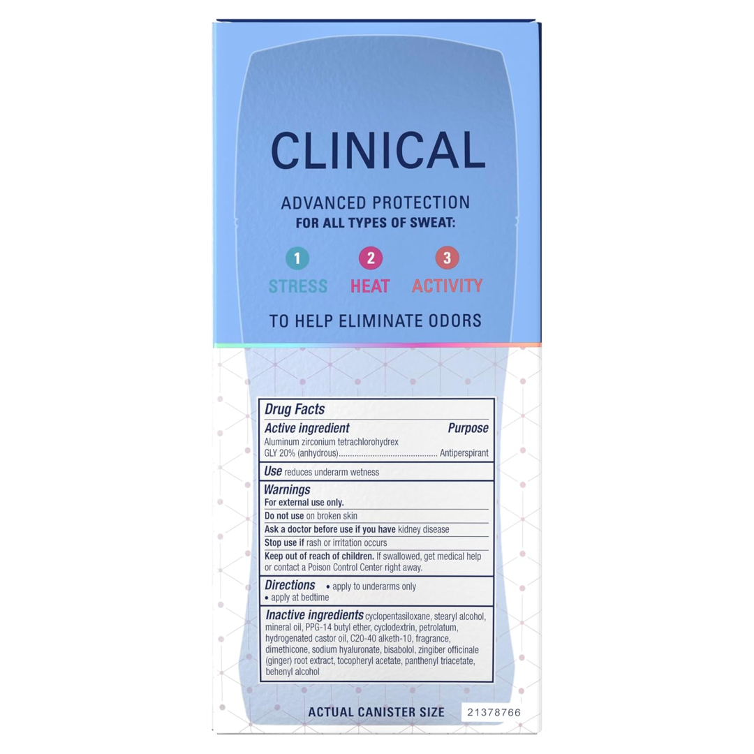 Дезодорант-антиперспірант твердий прозорий тривалої дії Secret Clinical 100hr Invisible Solid Hyaluronic Acid, 45 г
