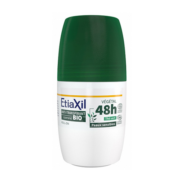 Антиперспірант органічний БІО з ароматом зеленого чаю Etiaxil Antiperspirant Vegetal BIO 48H Green Tea Roll-on захист до 48 годин, 50 мл
