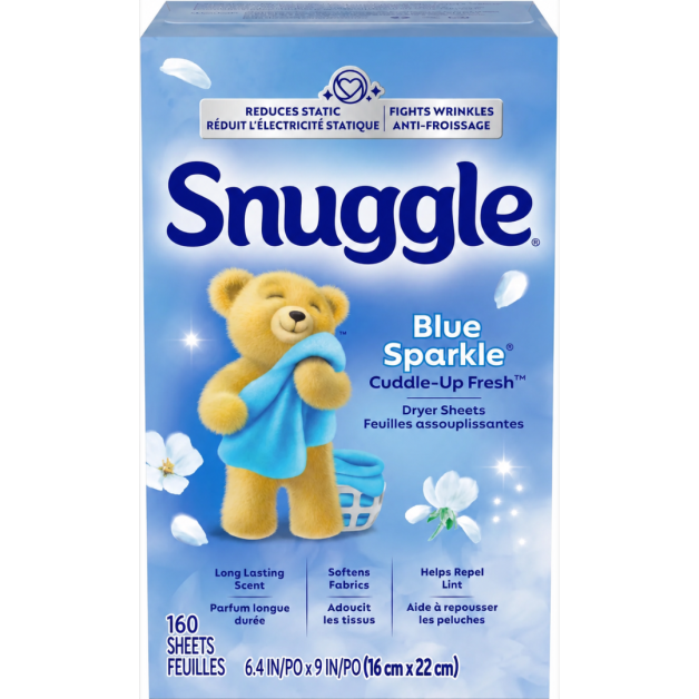 Серветки для сушильних машин Snuggle Blue Sparkle Cuddle-Up Fresh аромат Білі квіти, 160 шт