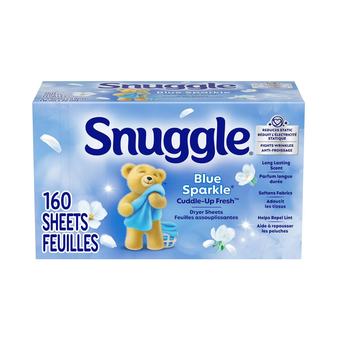 Серветки для сушильних машин Snuggle Blue Sparkle Cuddle-Up Fresh аромат Білі квіти, 160 шт