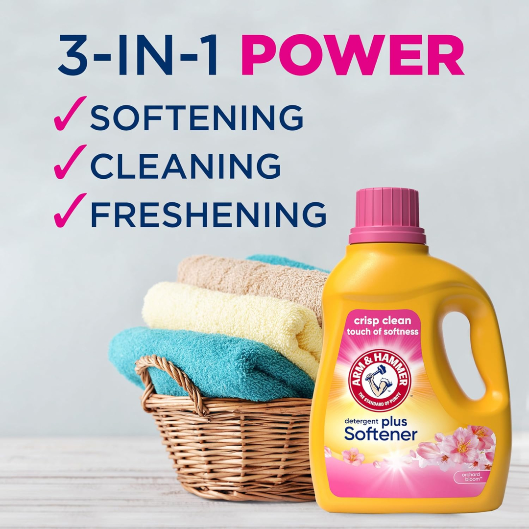 Рідкий пральний засіб з пом'якшувачем ARM & HAMMER Plus Softener (77 прань), 2,97 л 
