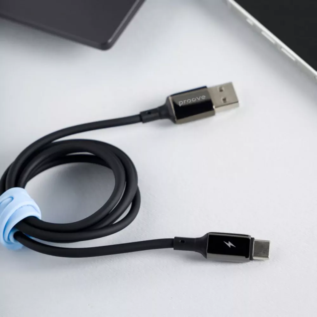 Кабель зарядний Proove USB to Type-C  Flex Metal 3A 1м