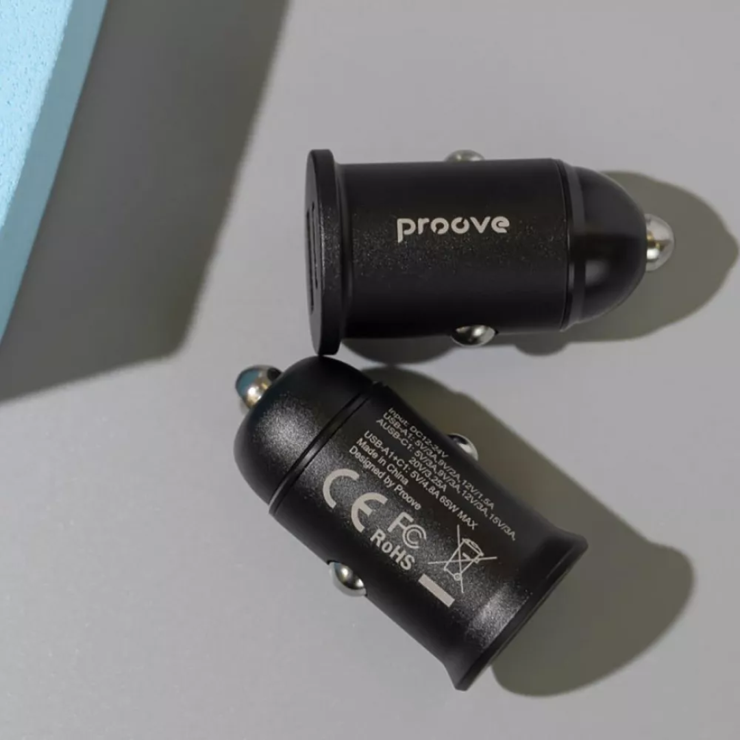 Зарядний пристрій в прикурювач Proove Tiny Power Pro 65W (USB + Type-C)