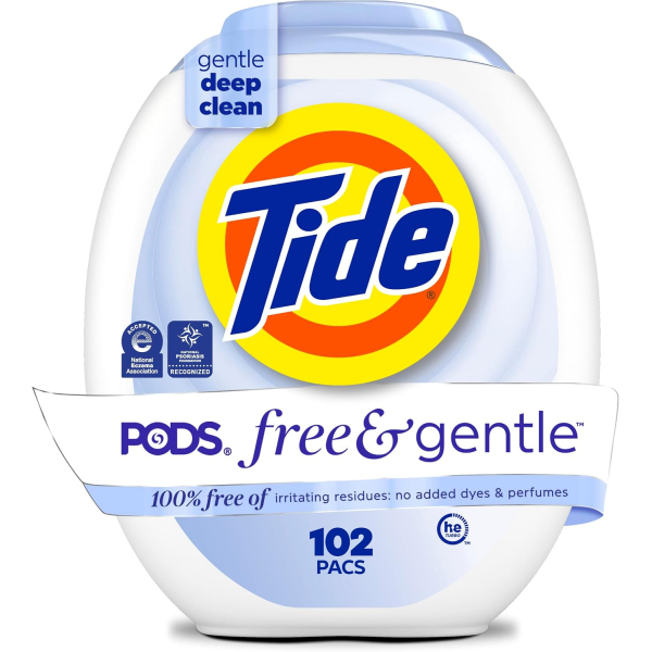 Капсули для прання Tide Free & Gentle без аромату (2.16 кг), 102 шт