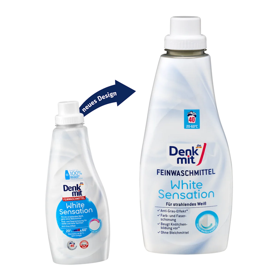 Гель для прання білих речей Denkmit White Sensation (40 прань), 1 л 