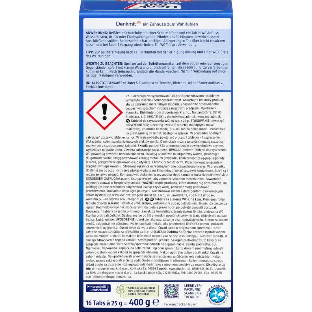 Таблетки для унітазу Denkmit, 16 шт