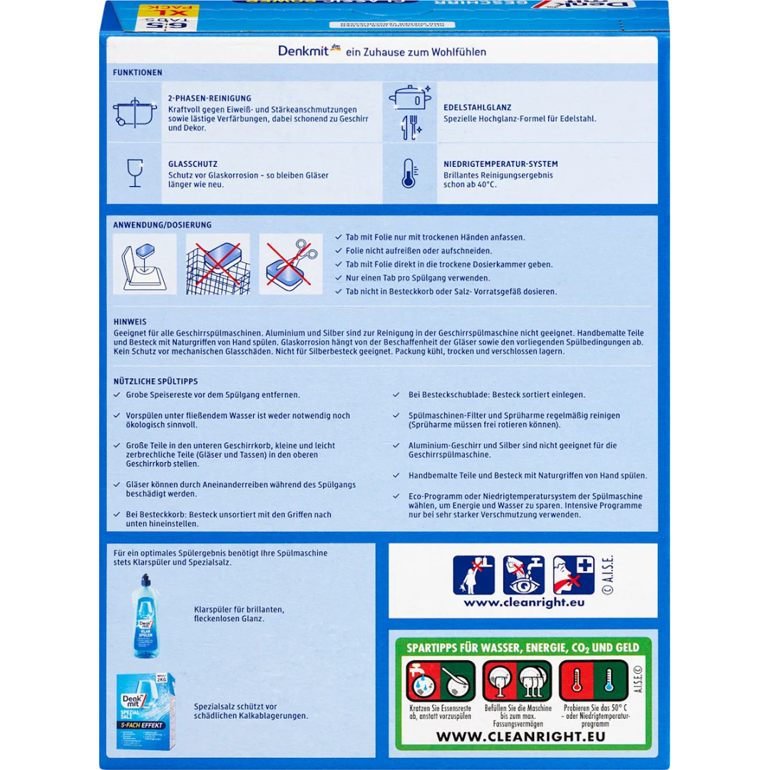 Таблетки для посудомийної машини Denkmit Classic Tabs 65 шт 