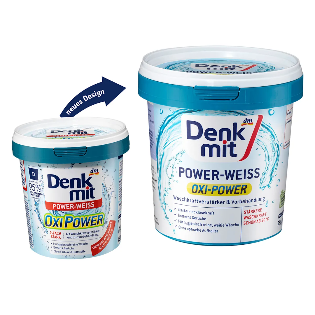 Denkmit кисневий плямовивідник для білих речей Oxi Power 750 г