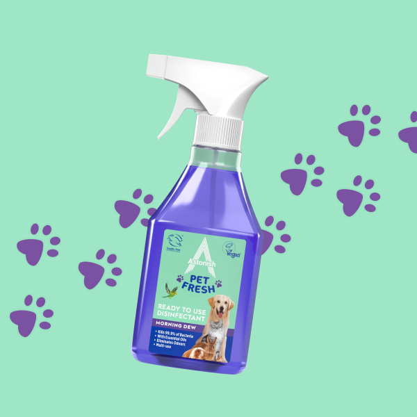 Дезінфікуючий очищувач без хлору, нейтралізує запахи від домашніх улюбленців Astonish Ранкова Свіжість, 550 мл