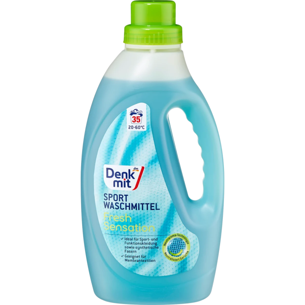 Засіб для прання спортивного одягу та одягу з мембраною Denkmit Fresh Sensation (35 прань), 1,5 л