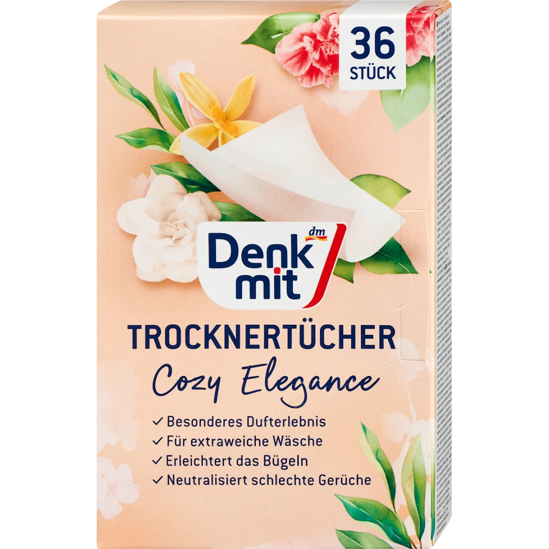 Ароматизовані серветки для сушильної машини Denkmit Cosy Elegance, 36 шт