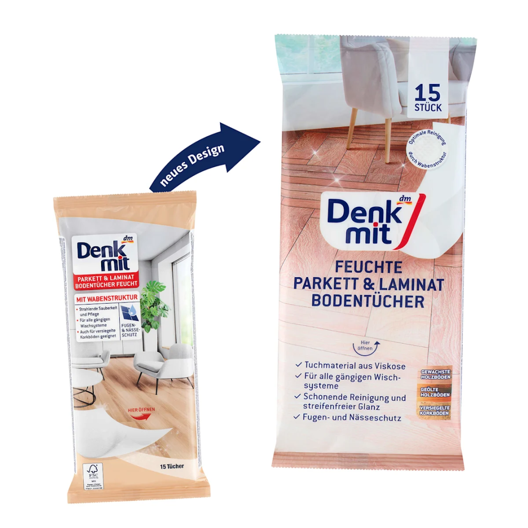 Cерветки для підлоги Denkmit паркет і ламінат, 15 шт