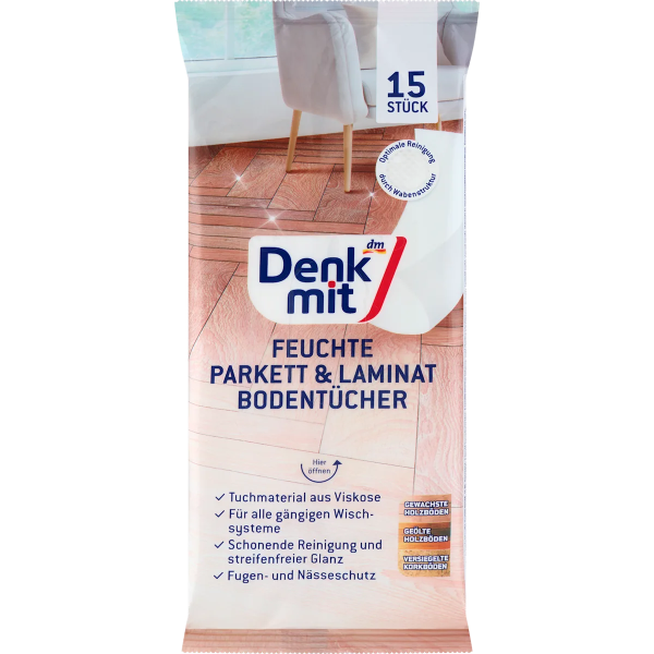 Cерветки для підлоги Denkmit паркет і ламінат, 15 шт