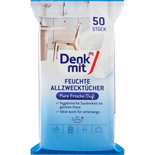Серветки для прибирання Denkmit Pure Frische, 50 шт