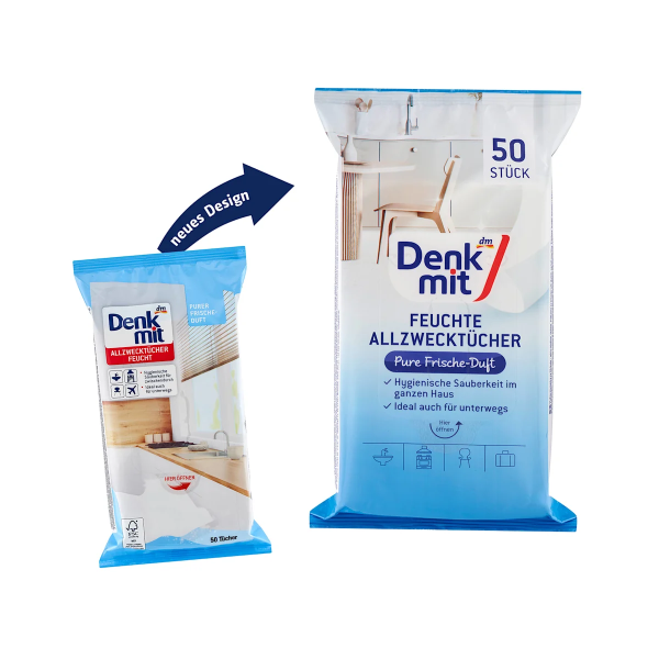 Серветки для прибирання Denkmit Pure Frische, 50 шт