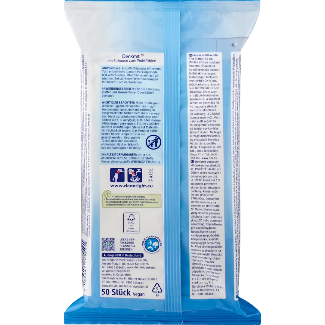 Denkmit серветки для прибирання Pure Frische 50шт.