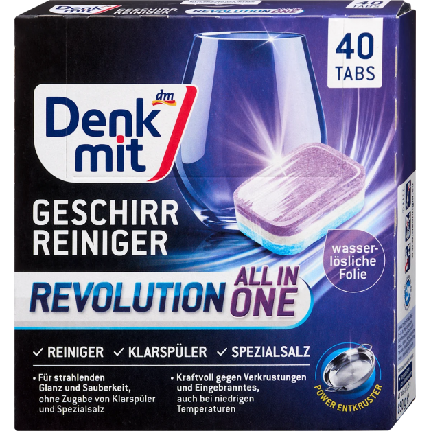 Таблетки для посудомийних машин Denkmit Multi-Power Revolution, 40 шт