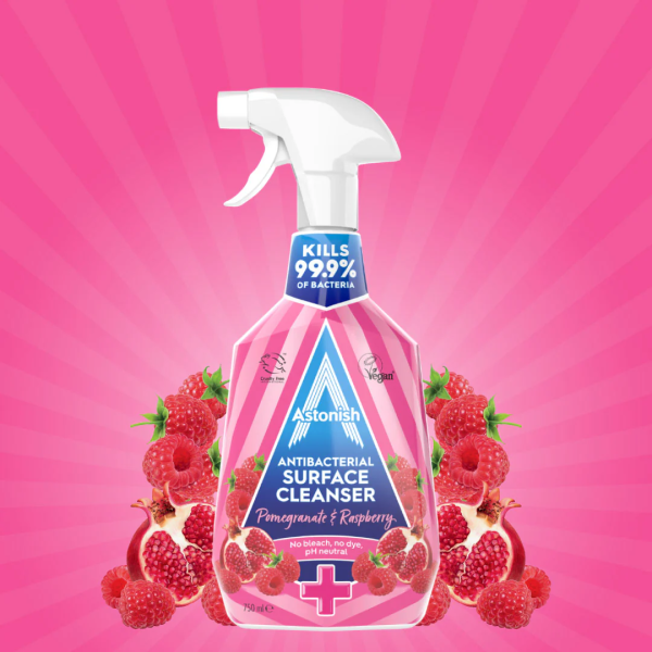 Антибактеріальний засіб для очищення поверхонь Astonish гранат малина Pomegranate & Raspberry 750 мл