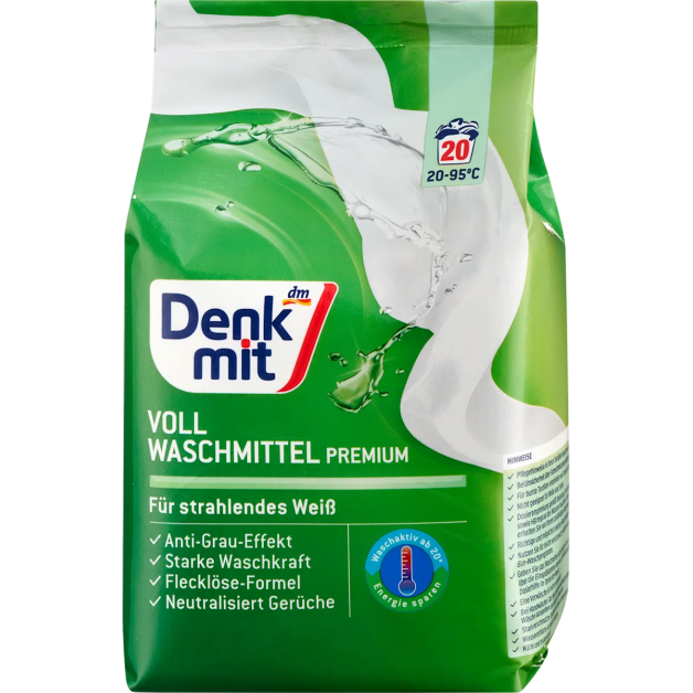 Пральний порошок для білих речей Denkmit (20 прань), 1,35 кг