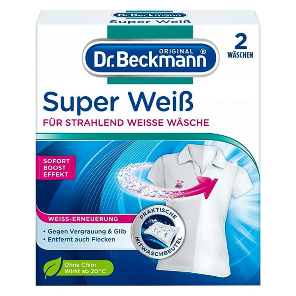 Відбілювач для відновлення білого кольору білизни Dr. Beckman 2 х 40 г.