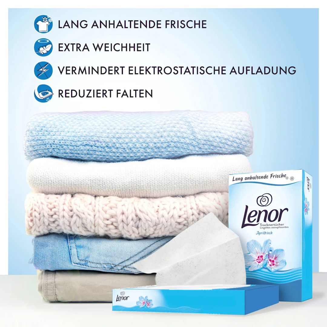 Серветки ароматизовані для сушильної машини Lenor aprilfrisch, 34 шт