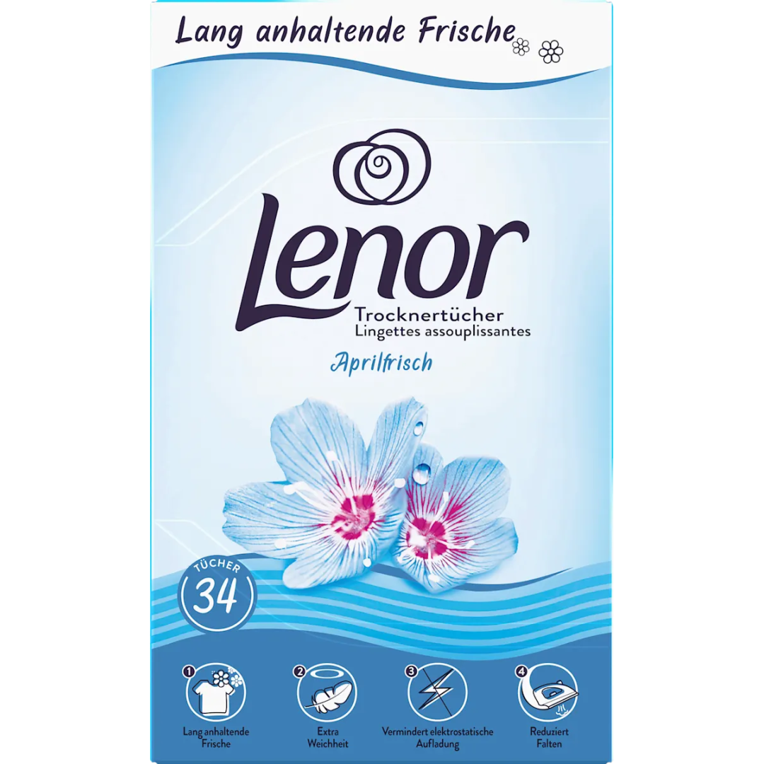 Серветки ароматизовані для сушильної машини Lenor aprilfrisch, 34 шт
