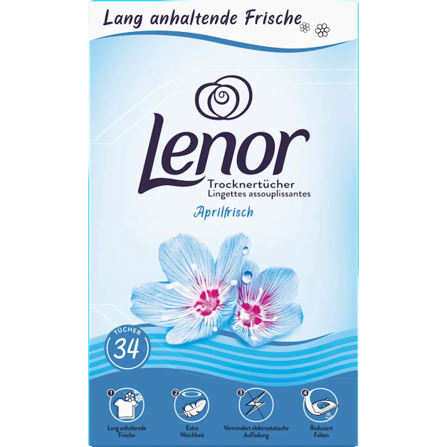 Серветки ароматизовані для сушильної машини Lenor aprilfrisch, 34 шт