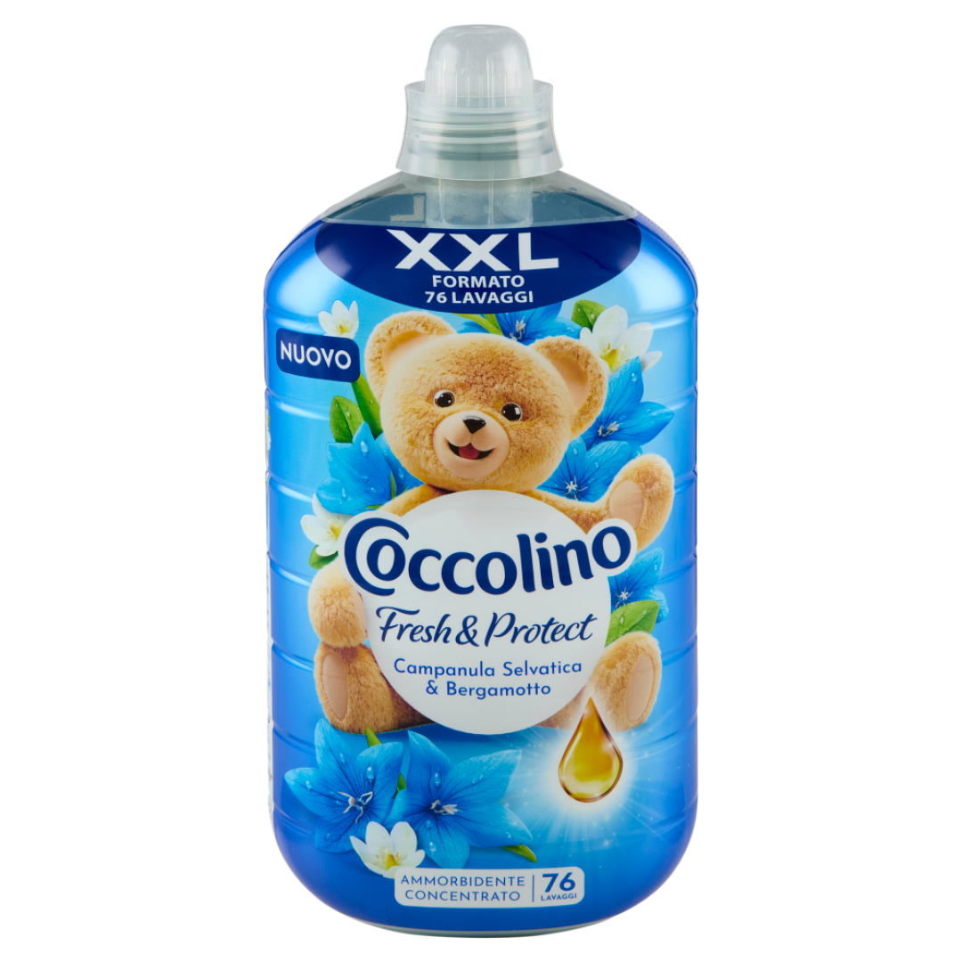Кондиціонер для прання концентрат COCCOLINO Fresh&Protect Campanula Selvatica & Bergamotto 76 прань, 1750 мл