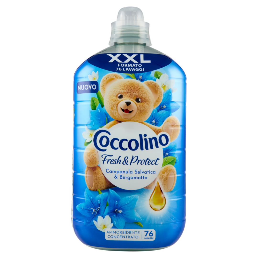 Кондиціонер для прання концентрат COCCOLINO Fresh&Protect Campanula Selvatica & Bergamotto 76 прань, 1750 мл