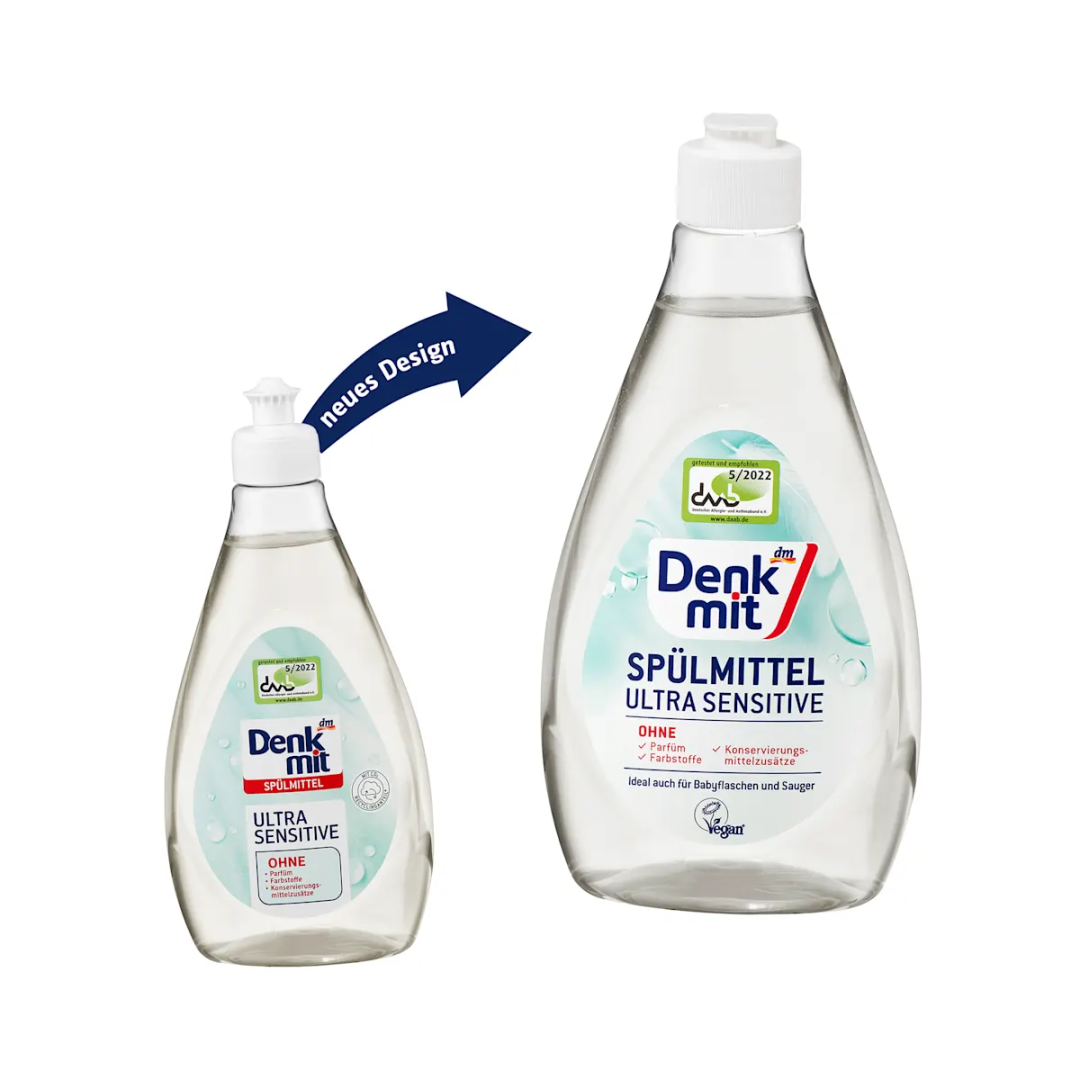 Засіб для миття посуду Denkmit Ultra Sensitive гіпоалергенний, 500 мл