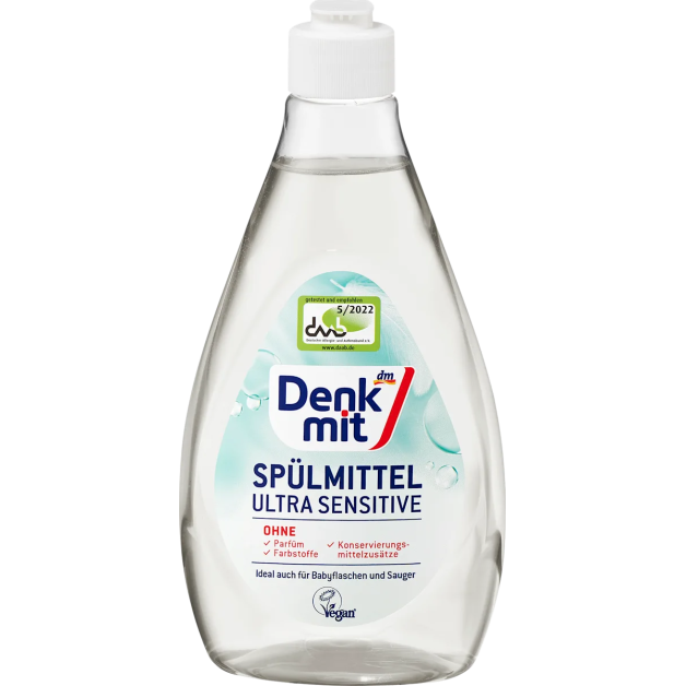 Засіб для миття посуду Denkmit Ultra Sensitive гіпоалергенний, 500 мл
