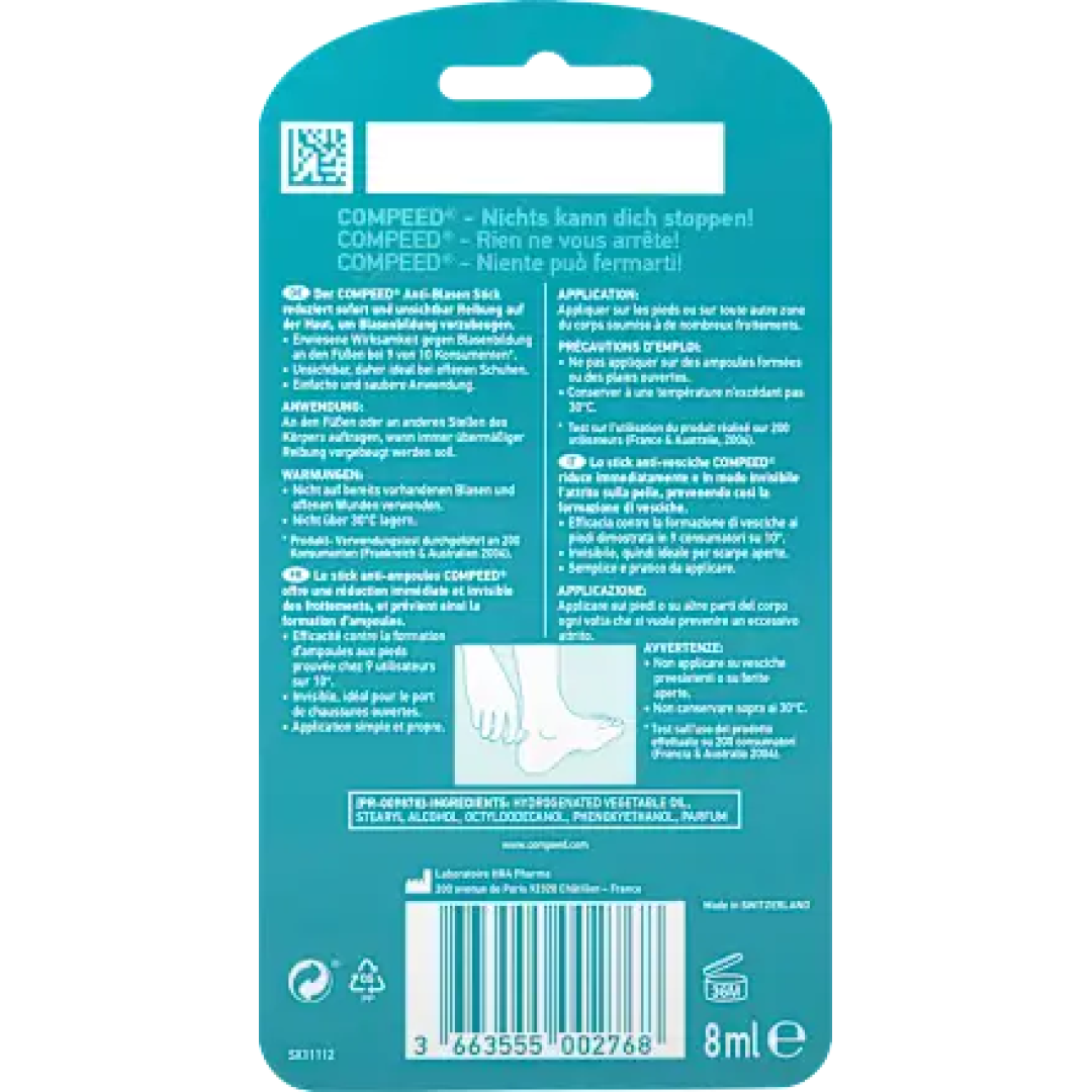 Засіб від натирання ступнів Compeed (Компід) 8 г. Олівець-стік від натирання Compeed. Олівець від мозолів. Оригінал