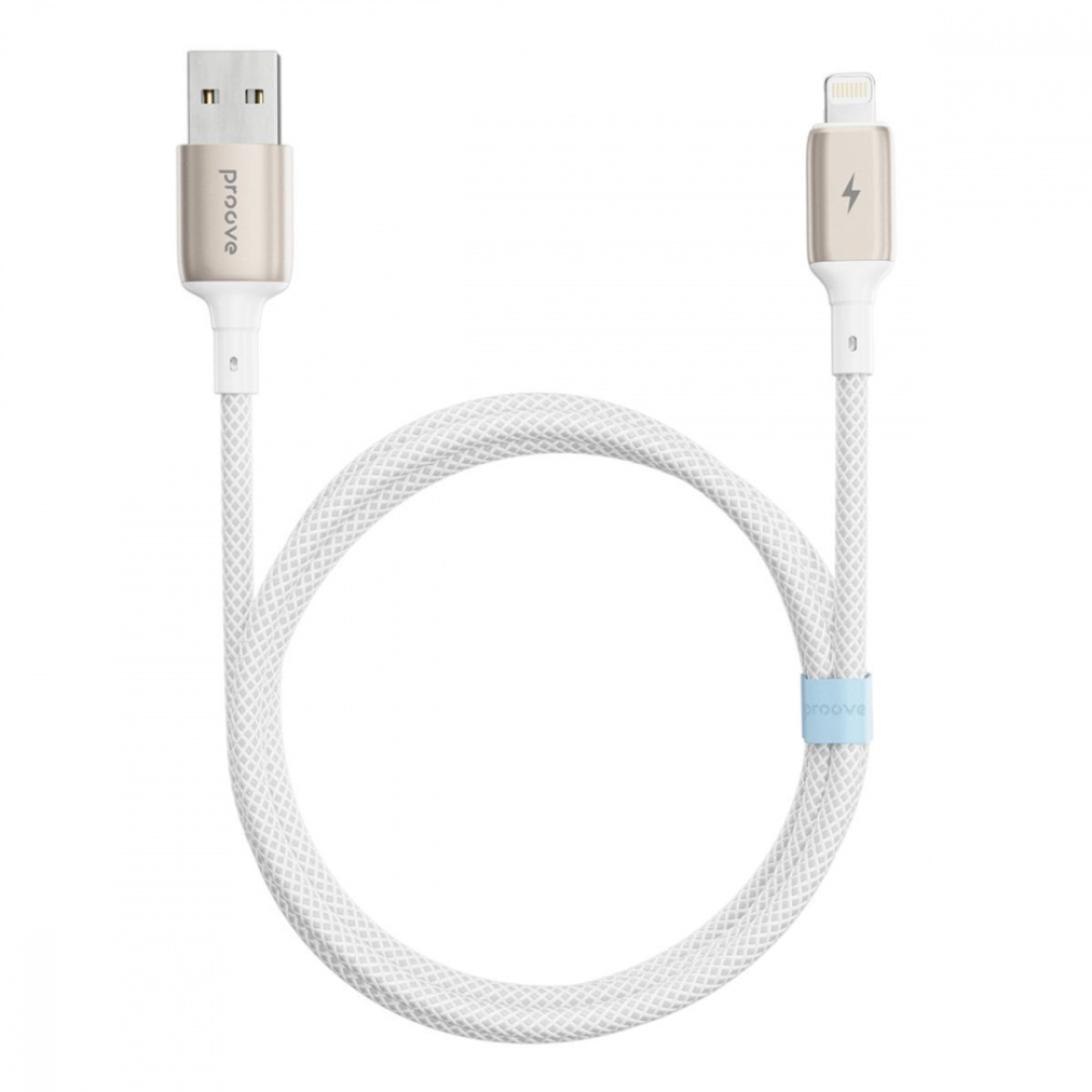 Кабель Proove Dense Metal Lightning 2.4A (1m) white