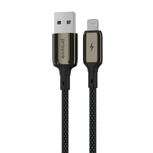 Кабель Proove Dense Metal Lightning 2.4A (1m) black
