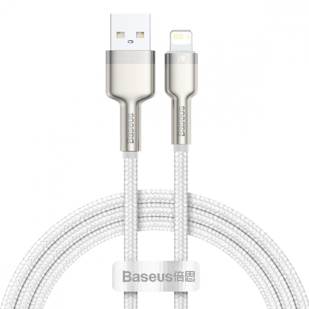Кабель Baseus Cafule Metal Lightning 2.4A (1m) white