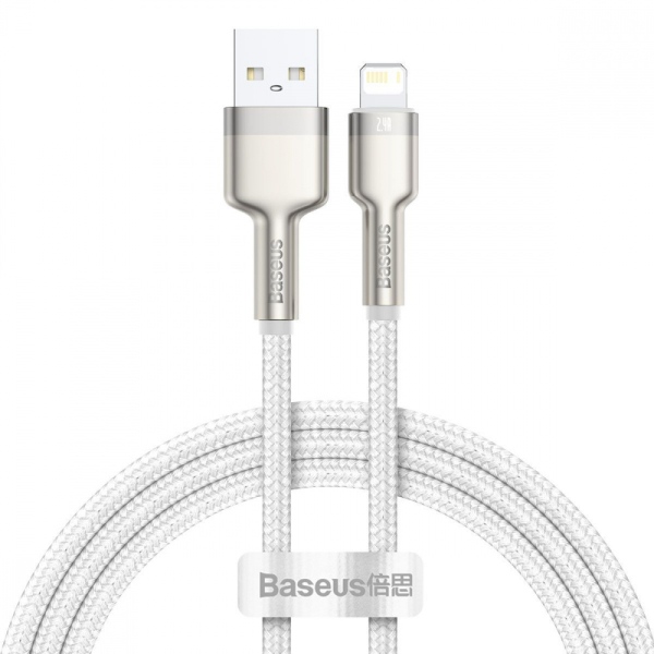 Кабель Baseus Cafule Metal Lightning 2.4A (1m) white
