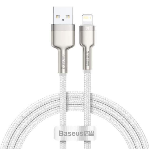 Кабель Baseus Cafule Metal Lightning 2.4A (1m) white