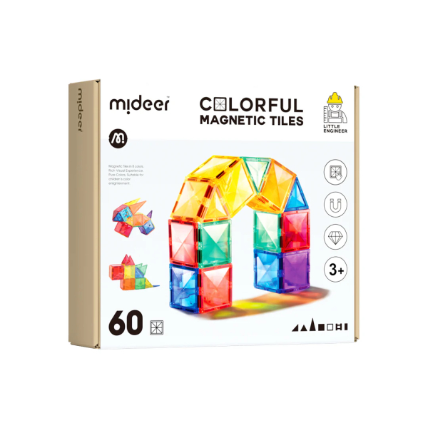 Магнітний конструктор Mideer Кольорові плитки, 60 деталей CT1210