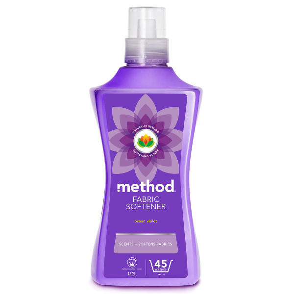 Кондиціонер для білизни парфумований МETHOD океанська фіалка Fabric Softener - Ocean Violet, 45 прань, 1,575 л