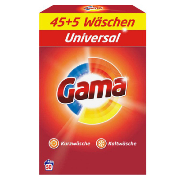 Порошок для прання білизни Gama 3в1 Універсальний 50 прань, 3 кг 