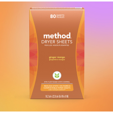 Серветки для сушильної машини манго імбир METHOD ginger mango dryer sheets, 80 шт