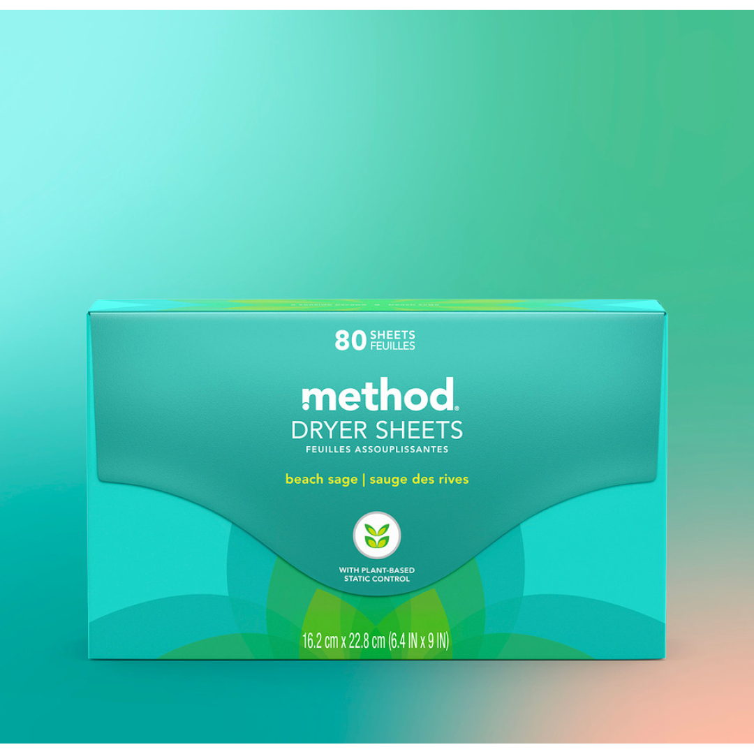 Серветки для сушильної машини пляжний бриз METHOD beach sage dryer sheets, 80 шт
