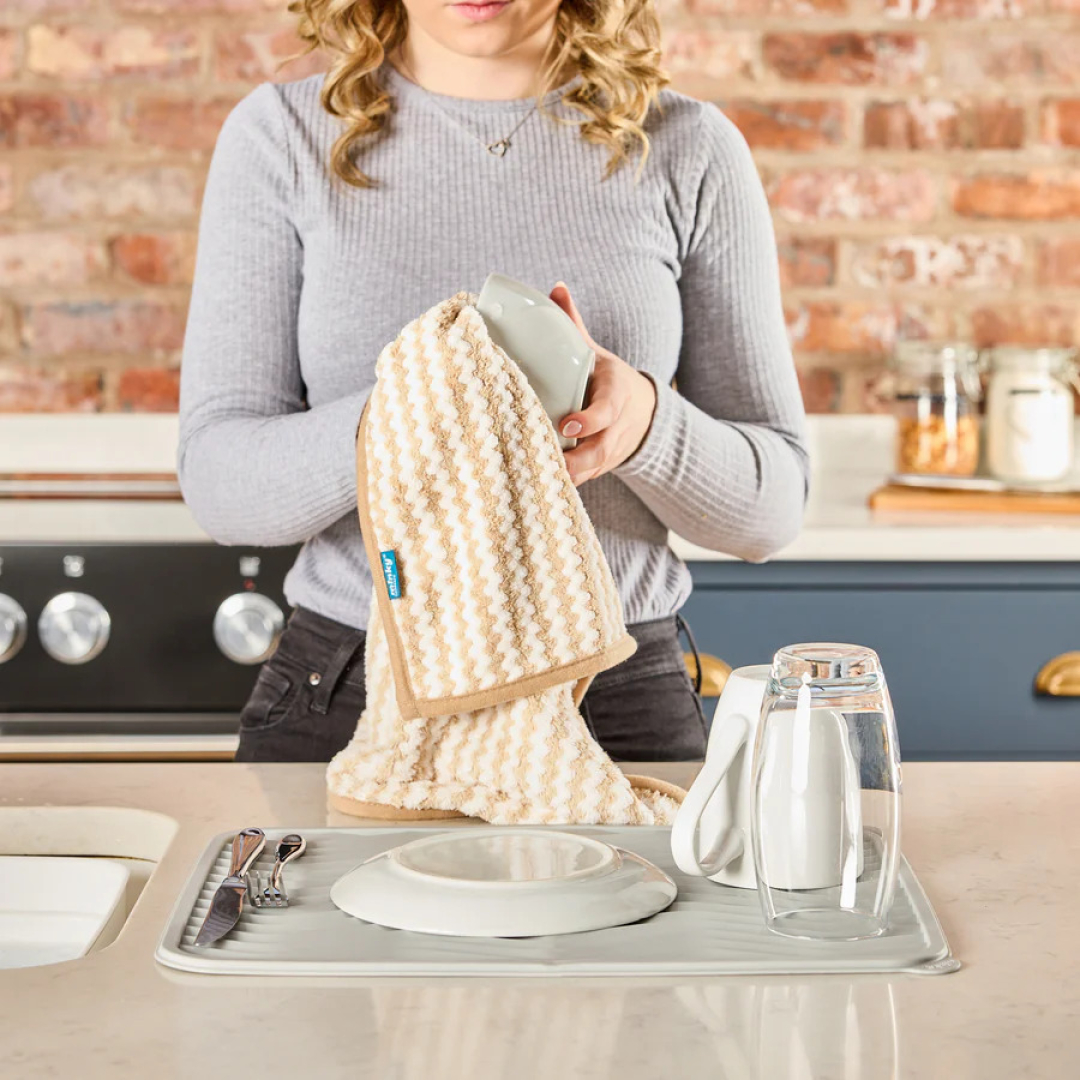 Кухонний рушник супер поглинаючий сірий 70 х 40 см набір Minky Mcloth® Super Soak Up Tea Towels 2 Pack - gray 2шт