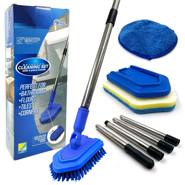 Швабра для ванни DUSTPAN&BRUSH, набірна ручка Bathroom Cleaning Set with 4 Piece Handle