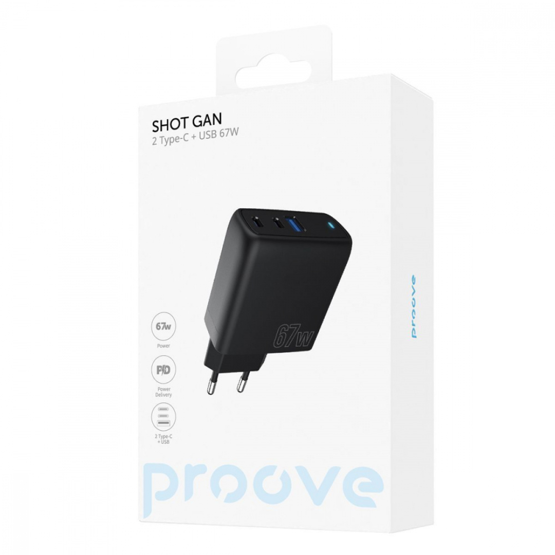 Мзп Proove Shot GaN 67W (2Type-C + USB) black