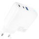 Швидка зарядка Proove Shot GaN 67W (2Type-C + USB) white