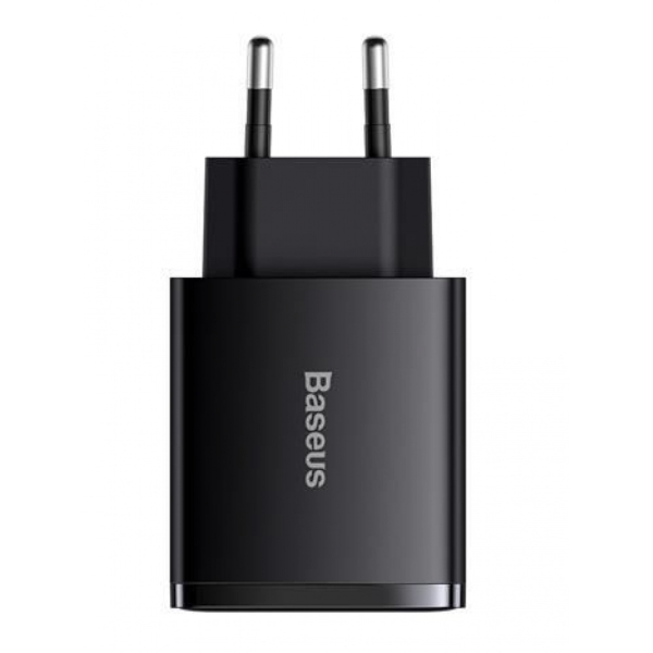Швидка зарядка Baseus 30W QC+ PD (1Type-C + 2USB) Compact Quick Charger black
