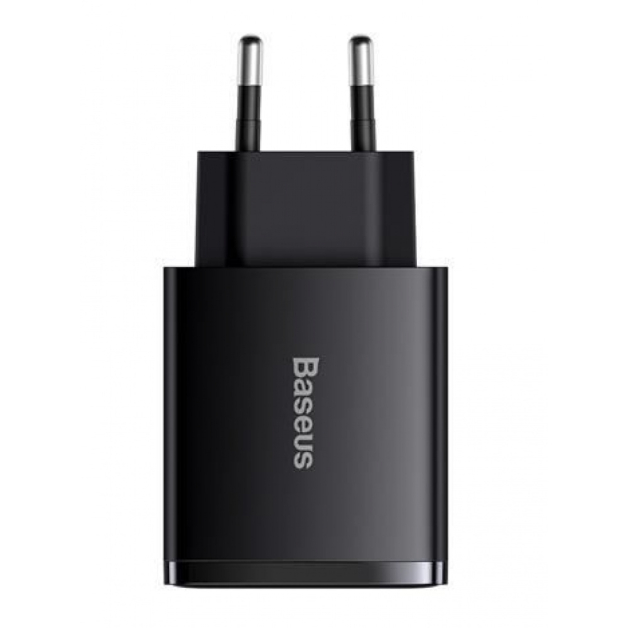 Швидка зарядка Baseus 30W QC+ PD (1Type-C + 2USB) Compact Quick Charger black