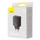 Швидка зарядка Baseus 30W QC+ PD (1Type-C + 2USB) Compact Quick Charger black